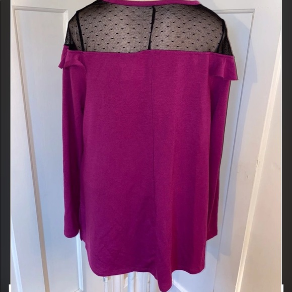 Lane Bryant Sheer Ruffle Top - Picture 4 of 4